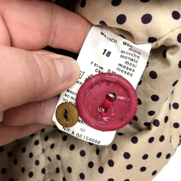 Catimini coat wool blend brown and pink size 18 months - Picture 6 of 9